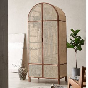 Lemari Kabinet Pakaian Rotan Minimalis Antik Nakula Kayu Solid by Aldina Home