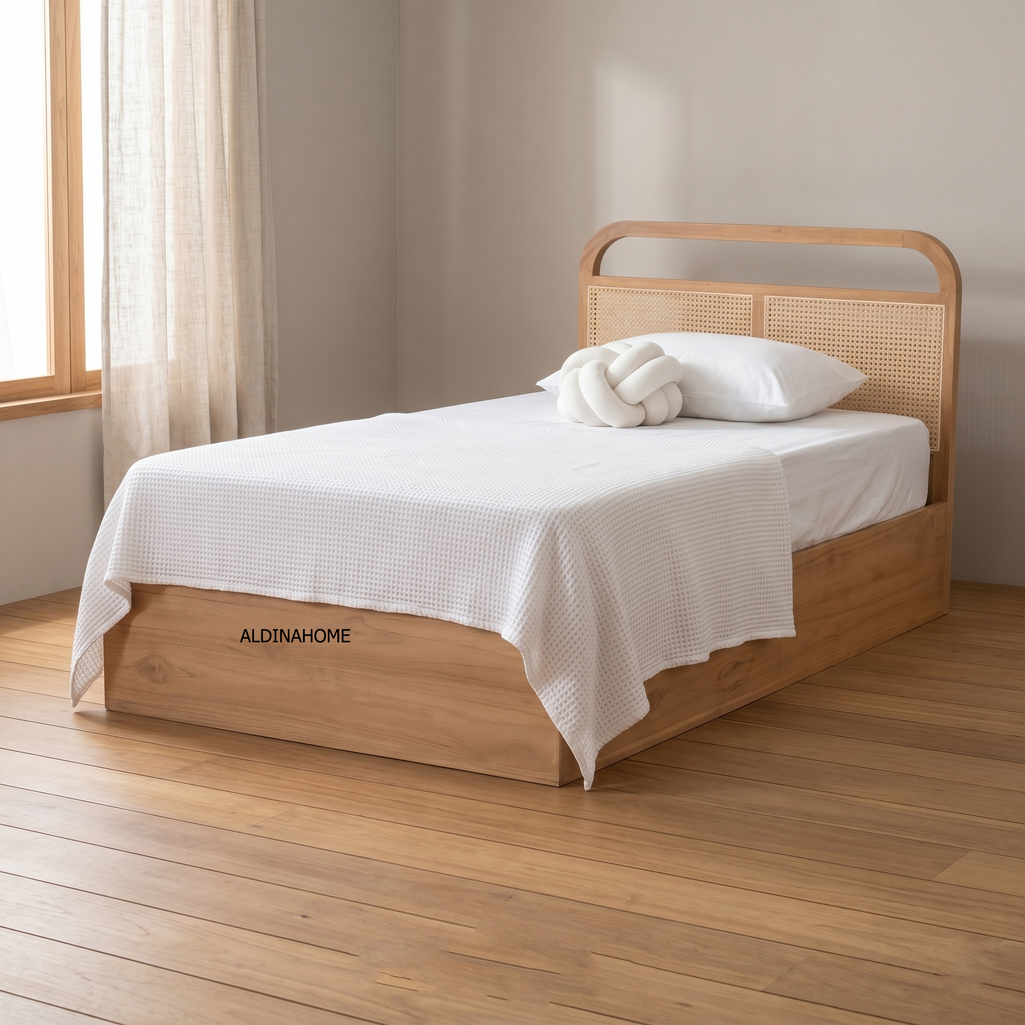 Tempat Tidur Ranjang Dipan Laci Rotan Antik Minimalis Nahira Furniture by Aldina Home - Gambar 7