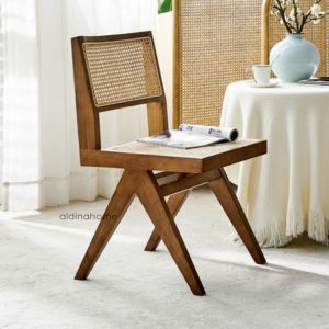 Kursi Cafe Makan Rotan Antik Rosi Kayu Jati Solid by Aldina Home